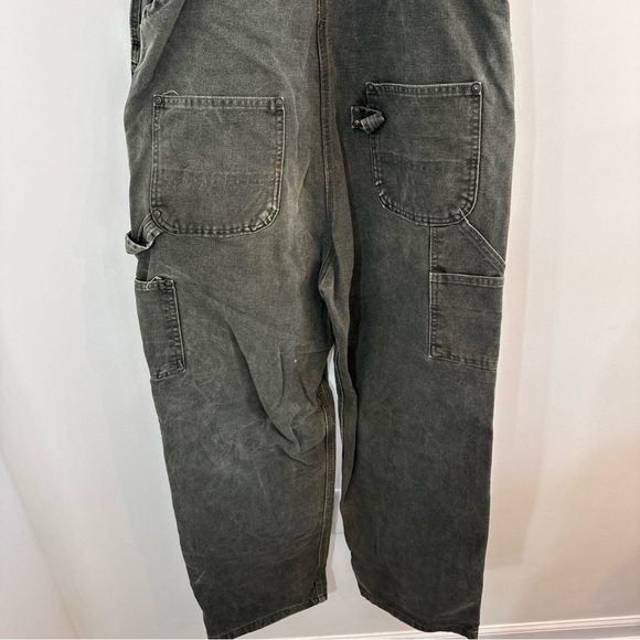 Carhartt Cotton Duck Bib Overalls Mens 38x32 Double Knee Moss Green R06 VTG - Picture 5 of 11